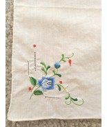 Vintage Antique Ladies Hankie Handkerchief Embroidered Blue Flower Estate - $12.85 CAD