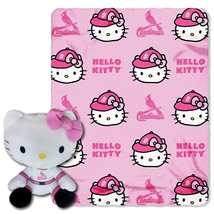 Hello Kitty St. Louis Cardinals Fleece Blanket &amp; Plush Kitty MLB NWT 2 P... - £17.14 GBP