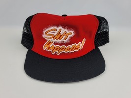 Vintage Sh*t Happens Puffy logo trucker hat USA made New old stock funny humor - £25.57 GBP