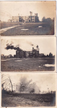 Three Early 1900&#39;s Real Photo Disaster Burning Building Fire Postcard E08 - $29.99