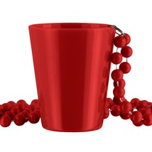 Unlit Red Shot Glass on Red Beaded Necklaces - £17.63 GBP