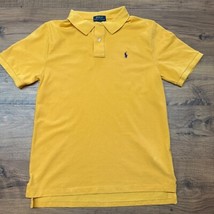 Polo Ralph Lauren Boys XL (18-20) Yellow Pique Cotton Polo Preppy Uniform - $293.54 MXN