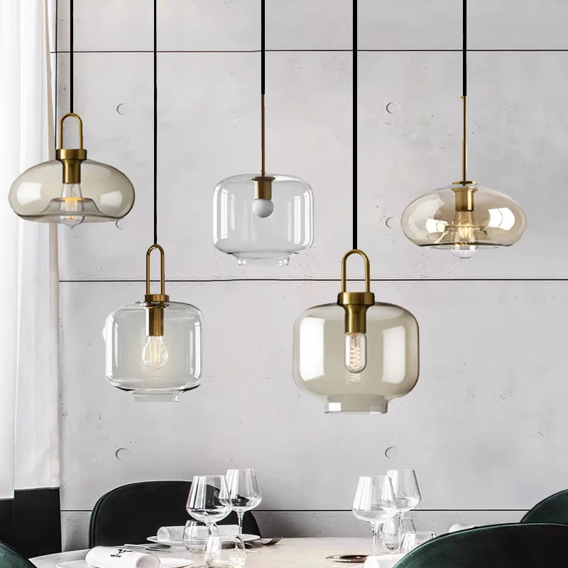 Nordic Glass Pendant Lights Clear Glass Chandelier For Dining Room Bar K... - $44.35+