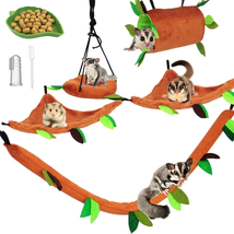 5 Pcs Sugar Glider Supplies Cage Accessories Hammock Set Hanging Cage Bed Hideou - £17.32 GBP