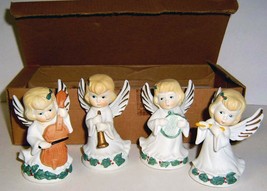 ANGEL Musician Figurines Porcelain Set of 4 Small Vintage IOB - £19.81 GBP