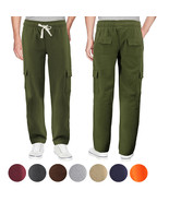 Men&#39;s Drawstring Fleece Lined Athletic Sport Fitness Gym Jogger Cargo Sw... - $42.38 CAD