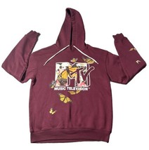 MTV Hoodie Maroon Long Sleeve Women Size Small Butterflies - $19.99