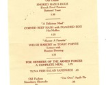 The New Haven Railroad Dining Car Menu 1940&#39;s Armed Forces Meals  - $64.52