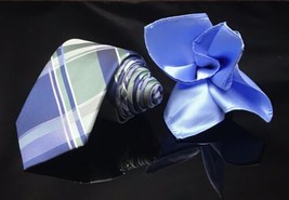 Michael Kors NEW Striped Blue Classic Mens Dapper Luxury Necktie - £27.91 GBP