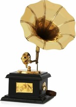 Brass Gramophone Showpiece cute little vintage gramophone 17 CM Gold 1 Piece  - £24.15 GBP