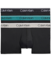 Calvin Klein Men's 3 Pack Microfiber Stretch Low Rise Trunks Black-XL 40-42 - $24.99