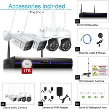 REIGY 3MP WiFi Security Camera System with Floodlight and 1TB Hard Drive... - $193.49