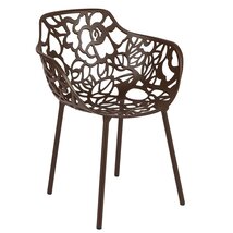 LeisureMod Forest Dining Arm Chair, Aluminum Indoor and Outdoor Stackabl... - $109.32