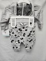 Disney Baby 0-3 Months Mickey Mouse Gray Hoodie w/Ears and Jogger Pants Set NEW image 5
