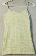 Aeropostale Tank Top Womens Small White Green Cotton Spaghetti Straps Round Neck - £8.30 GBP