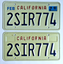 Vintage 1993 California License Plate Pair 2SIR774 - £30.60 GBP