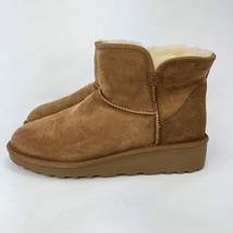 Brand New Kirkland Signature Ladies&#39; Sheep Skin Shearling Short Boots Chestnut - £28.90 GBP