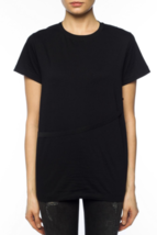 HELMUT LANG Damen T-Shirt Ausgeschnitte Kurzarm Solide Schwarz Größe XS ... - £63.38 GBP