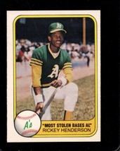 1981 Fleer #351 Rickey Henderson Nmmt Athletics Sb Hof *X102328 - $8.81