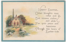 Vintage Postcard Easter Church in the Country Blue Border - £5.53 GBP
