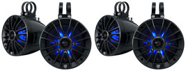(4) Rockville PT65BR 6.5&quot; Powered Bluetooth LED Tower Speakers For ATV/U... - $579.99