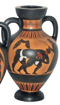 Olympic Games Wrestlers Panathenaic Amphora Vase Museum Replica Reproduction - £77.07 GBP