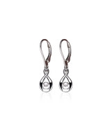 925 Sterling Silver Platinum Plated 0.18 CT Cubic Zirconia Dangle Earrings  - $49.00
