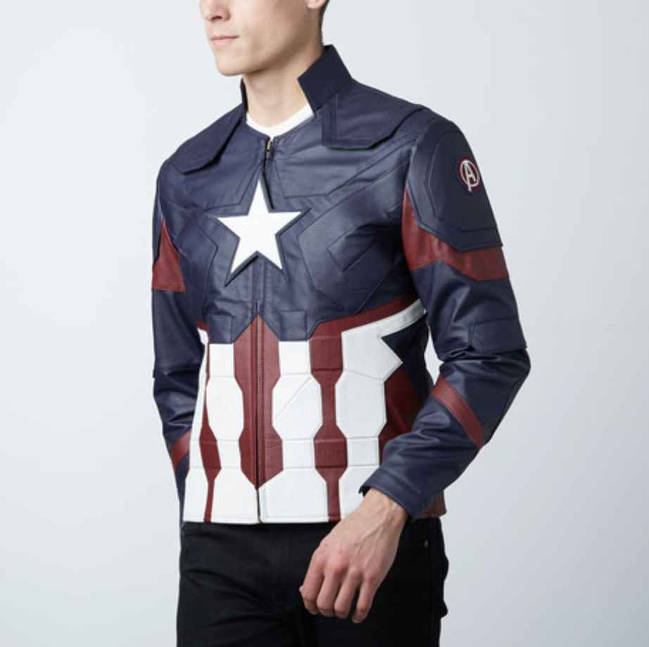 New Handmade Men's Captain America Leather Jacket Avengers Age Of Ultron Jacket
