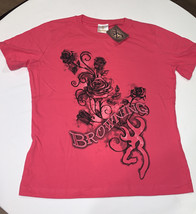 Womens NWT Browning Buckmark Short Sleeve Roses Fuchsia Pink T-Shirt L Large - £8.64 GBP