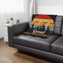 Cozy Microfiber Blanket - Soft, Luxurious, Retro-Styled Sunset Graphic - £32.61 GBP+