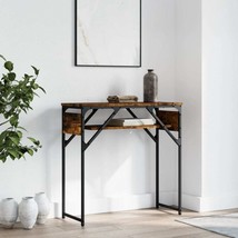 Console Table with Shelf Smoked Oak 75x30x75cm Engineered Wood - £26.66 GBP