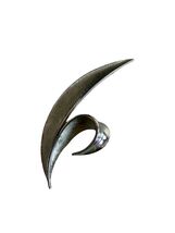 Trifari Silver Tone Modernist Brooch Abstract Leaf Swirl Pin Vintage - $21.60