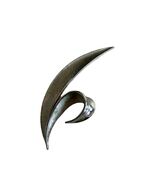 Trifari Silver Tone Modernist Brooch Abstract Leaf Swirl Pin Vintage - $21.60