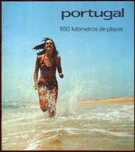 1970s Original Tourist Brochure Portugal 850 km de Playas Beaches Illust... - $39.11