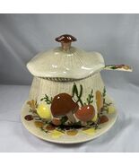 Vintage Arnels Merry Mushroom Soup Bowl- Tureen Underplate Lid Ladle - $24.50