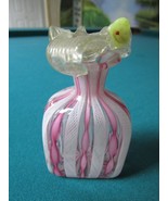CRYSTAL VENETIAN  VANITY PERFUME BOTTLE 4&quot;  WAVED PINK AND WHITE  GORGEOUS - £73.80 GBP