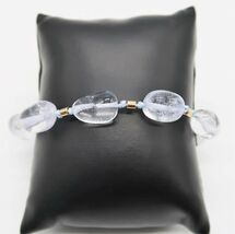 Vintage Monet clear blue tinted polished stone link bracelet - $19.99