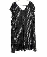 DR2 Women’s Size 3X Sleeveless Dress Lined Tucked Pleats Polka Dot  Blac... - $28.99