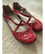 Jambu Blossom Encore Mary Jane CrissCross Strap Flat Shoes Red Womens Si... - $613.68 MXN
