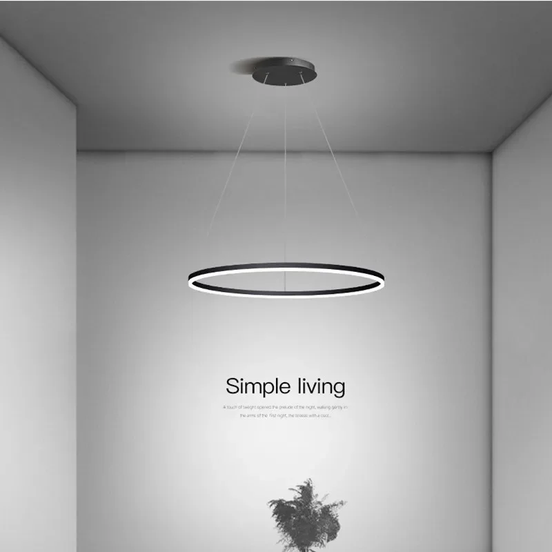 Uspend chandelier lighting aluminium circle ring hanging chandelier lamp pendant lights thumb200