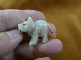 (Y-TIG-52) little white red baby TIGER figurine SOAPSTONE PERU stone tigers - $8.99