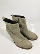 ALDO Green-Gray Leather Zip High Heel Ankle Boots Womens Size 8.5 - £18.95 GBP