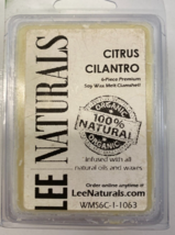Lee Naturals 6 Piece Premium Soy Wax Melt CITRUS CILANTRO - £10.26 GBP