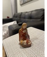 Mother Mary Kneeling w/Baby Jesus Ceramic Nativity Christmas Shiny Glaze... - $15.69 CAD