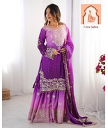 *Purple tie and dye Sharara set with dupatta - $65.00