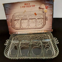 Vintage 3678 Indiana Glass Clear 5 Part Divided Fruit Relish Tray USA with Box - £24.72 GBP