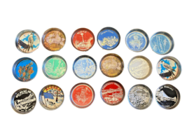 18 Travel Coasters US States Cities Metal Colorado California New Mexico Vintage - £28.50 GBP
