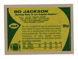 1989 Topps #269 Bo Jackson Los Angeles Raiders - $2.00