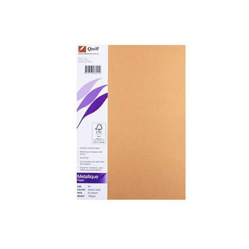 Quill A4 Metallique Paper (25pk) - Autumn Gold - $30.06