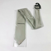 Barcelona Cravatte Silver Gray Tie 59 inches - £9.74 GBP